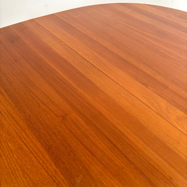 Oval Danish teak dining table, 1960s