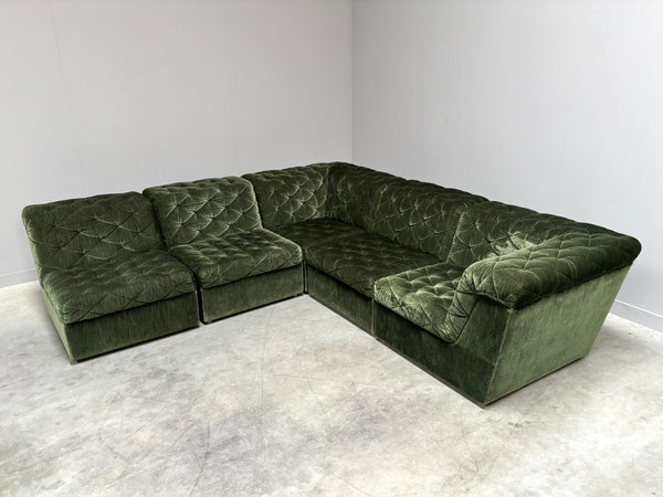Modular corduroy lounge sofa by Laauser, 1970s