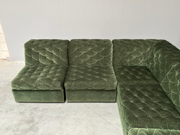 Modular corduroy lounge sofa by Laauser, 1970s