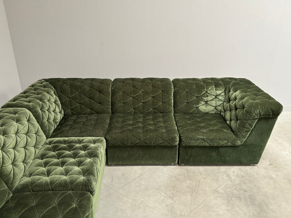 Modular corduroy lounge sofa by Laauser, 1970s