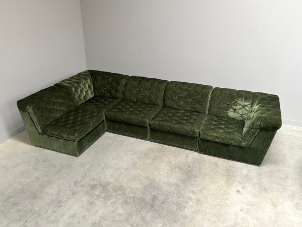 Modular corduroy lounge sofa by Laauser, 1970s