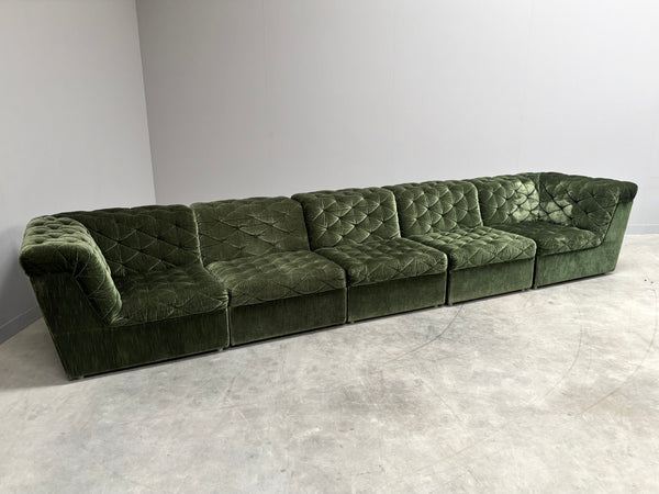 Modular corduroy lounge sofa by Laauser, 1970s