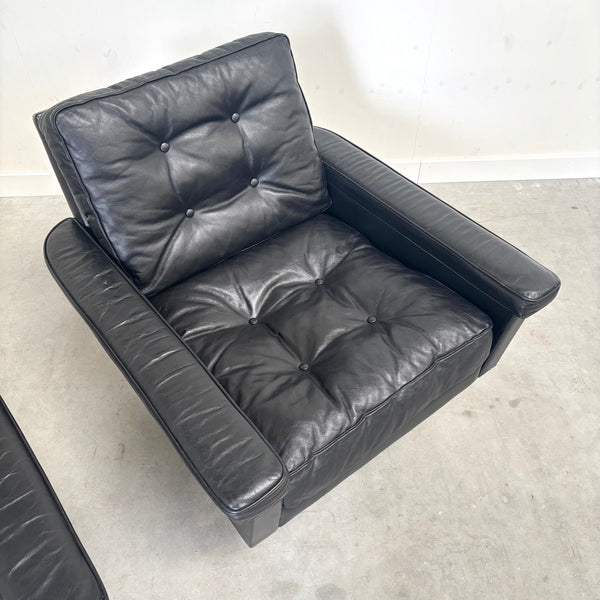 Vintage black swivel chairs, 1960s
