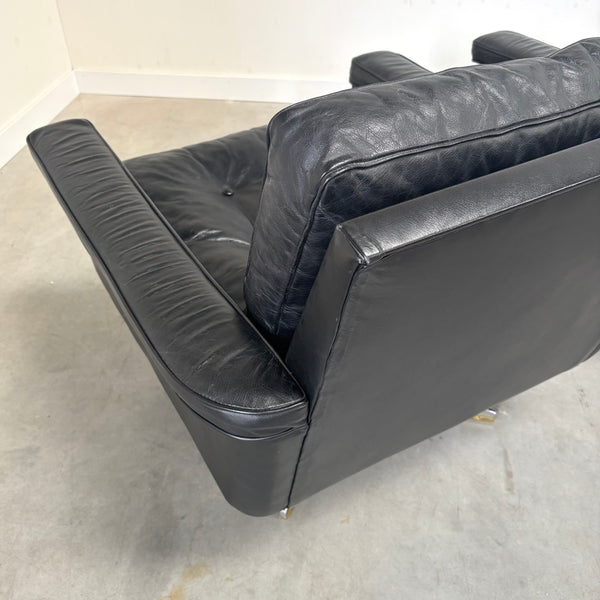 Vintage black swivel chairs, 1960s