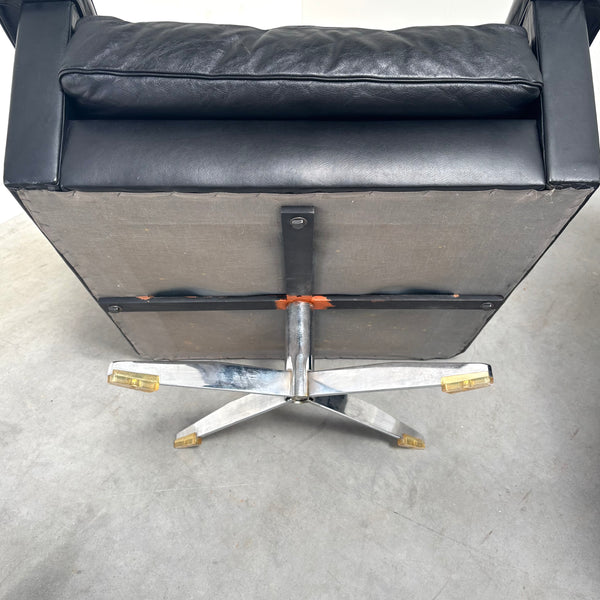 Vintage black swivel chairs, 1960s