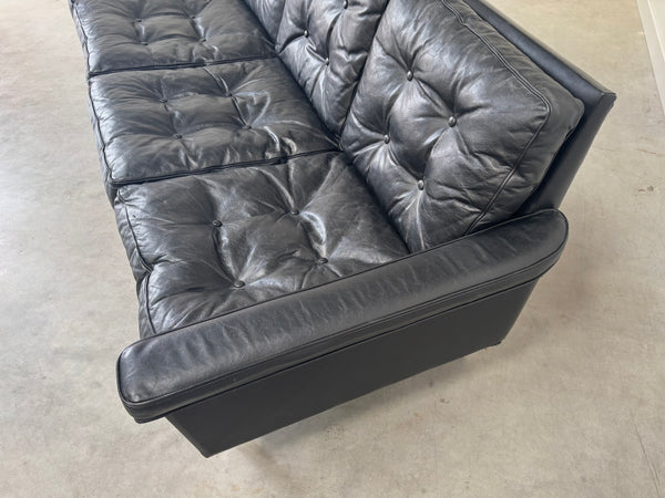 Vintage leather 4 seat sofa, 1960s