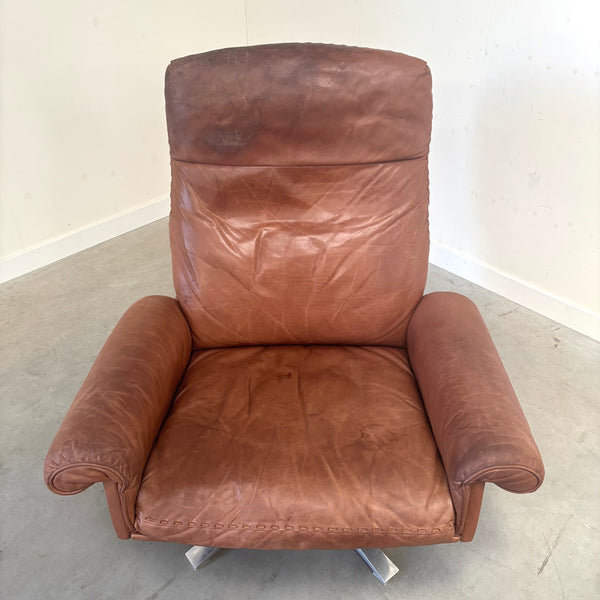 Vintage De Sede DS31 lounge chair with hocker, 1970s