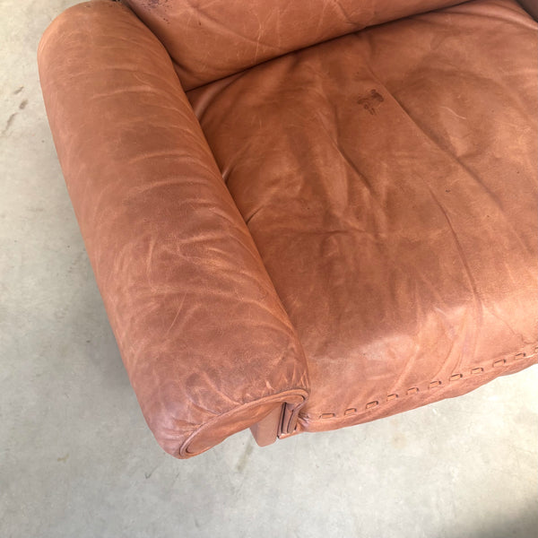 Vintage De Sede DS31 lounge chair with hocker, 1970s