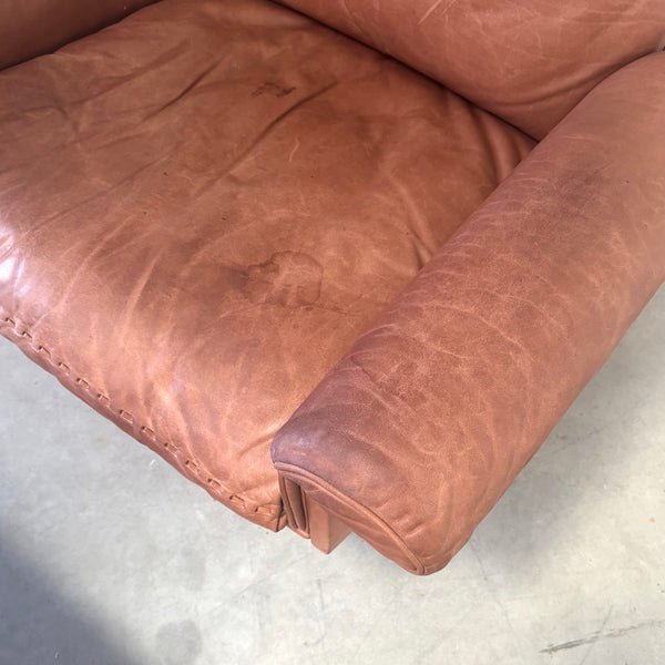 Vintage De Sede DS31 lounge chair with hocker, 1970s