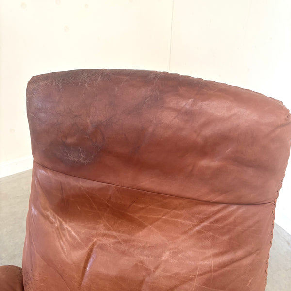 Vintage De Sede DS31 lounge chair with hocker, 1970s