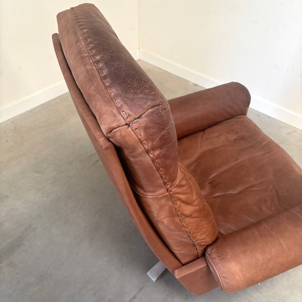 Vintage De Sede DS31 lounge chair with hocker, 1970s