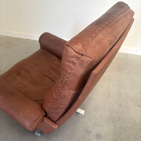 Vintage De Sede DS31 lounge chair with hocker, 1970s