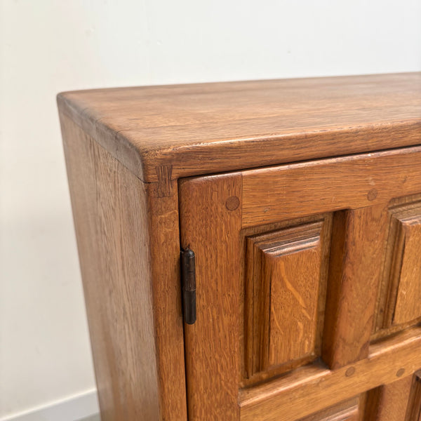 Spanish oak sideboard in Brutalist style, 1970s