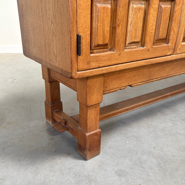 Spanish oak sideboard in Brutalist style, 1970s