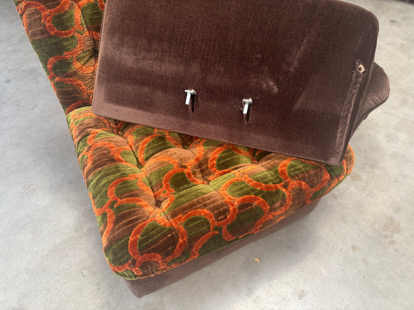 Large 1970s modular sectional lounge sofa