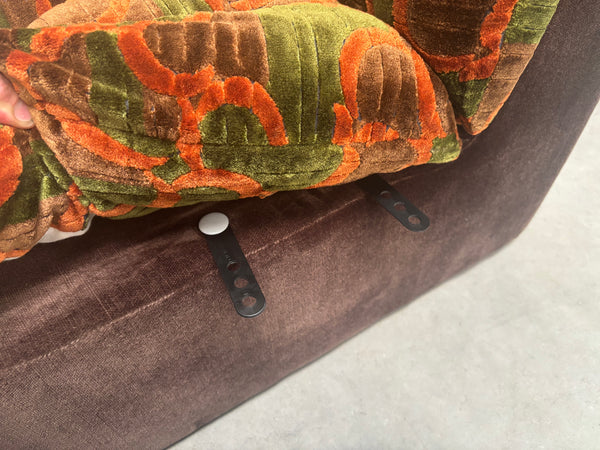 Large 1970s modular sectional lounge sofa