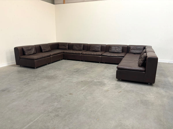 Large leather modular lounge sofa, 1970s