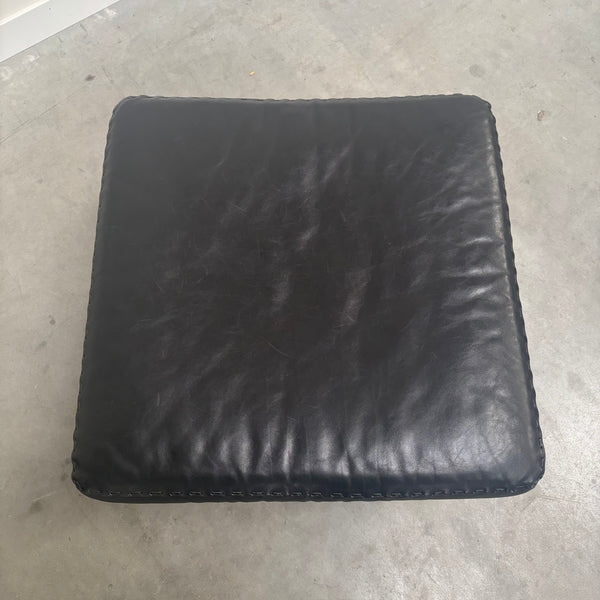 Black leather De Sede lounge hair with hocker, DS31