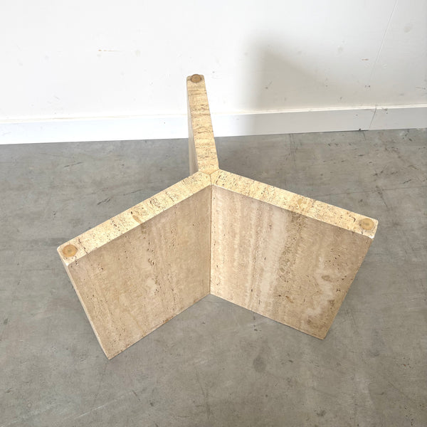 Round travertine coffee table, 1970s