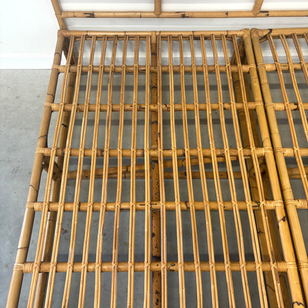 Vintage bamboo double bed, 1970s