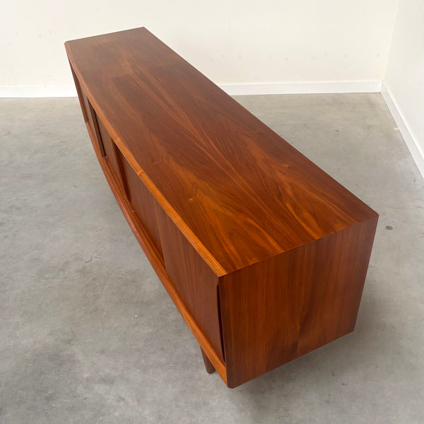 Danish curved sideboard by HP Hansen, 1960s