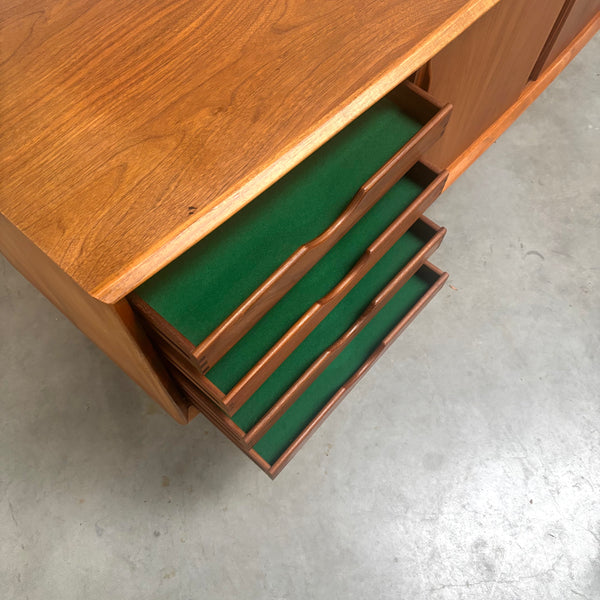 Danish curved sideboard by HP Hansen, 1960s