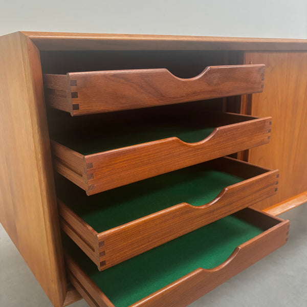 Danish curved sideboard by HP Hansen, 1960s