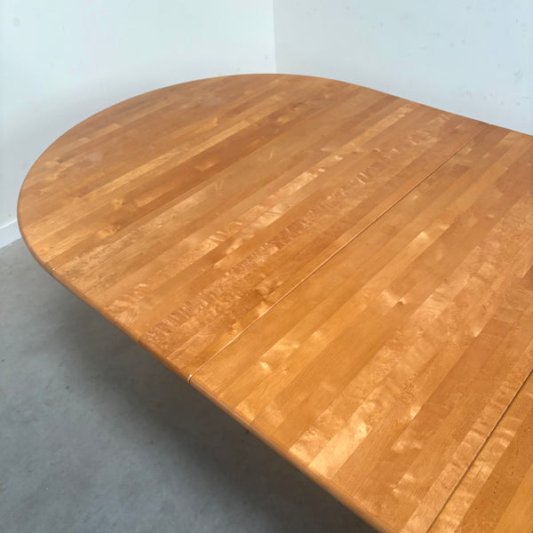 XXL solid alder wood dining table; round, oval