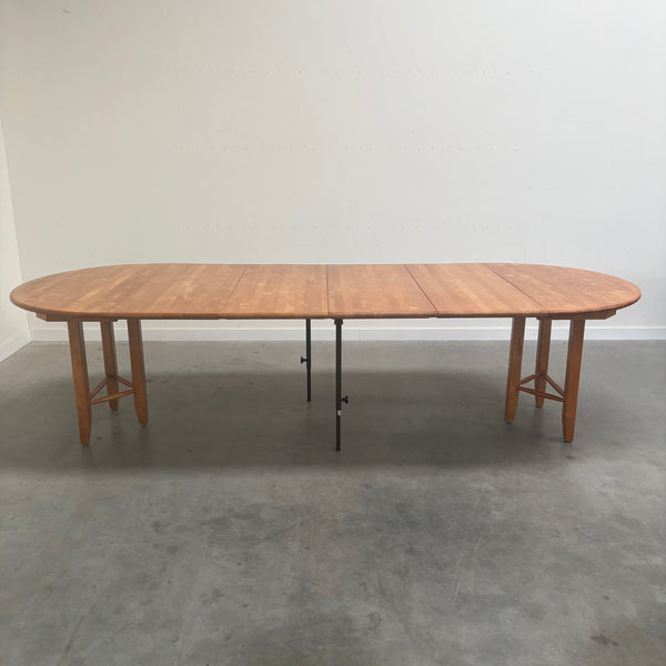 XXL solid alder wood dining table; round, oval