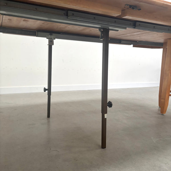 XXL solid alder wood dining table; round, oval