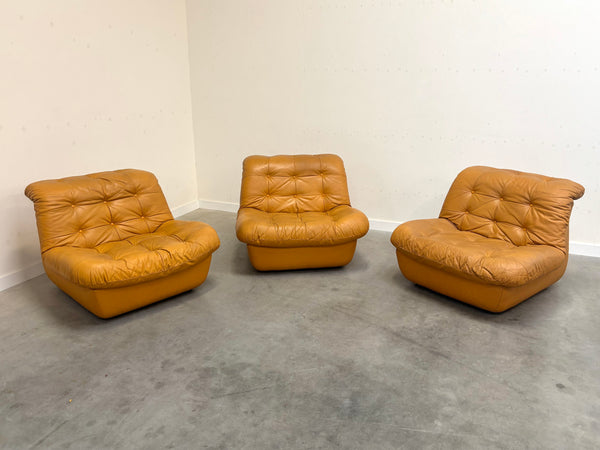 Set of three vintage lounge chairs, 1970s