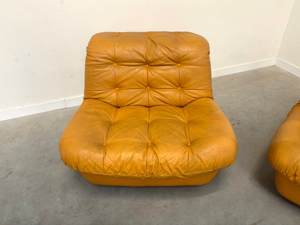 Set of three vintage lounge chairs, 1970s