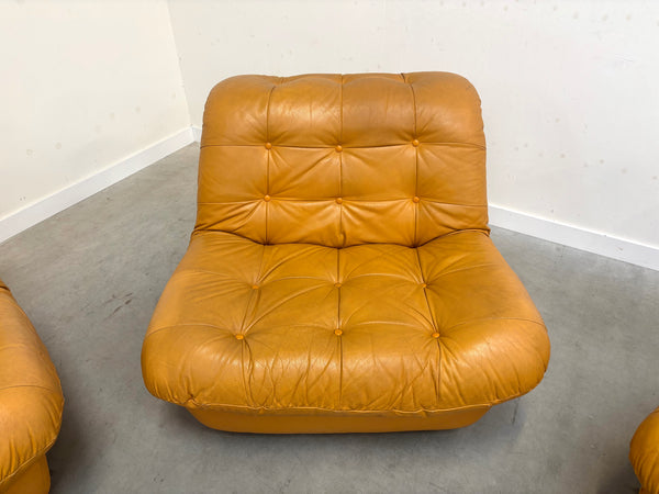 Set of three vintage lounge chairs, 1970s