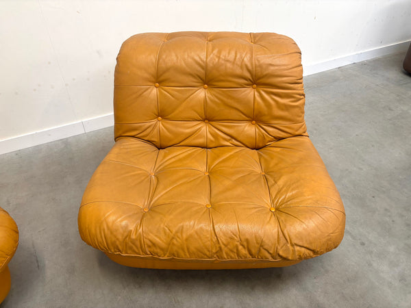 Set of three vintage lounge chairs, 1970s