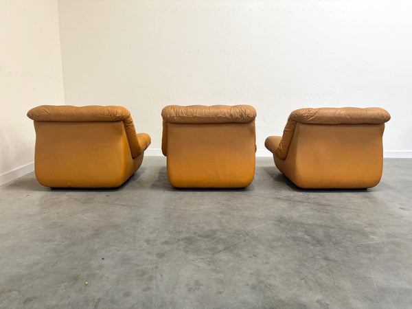 Set of three vintage lounge chairs, 1970s