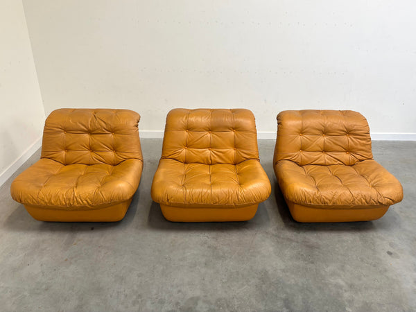 Set of three vintage lounge chairs, 1970s