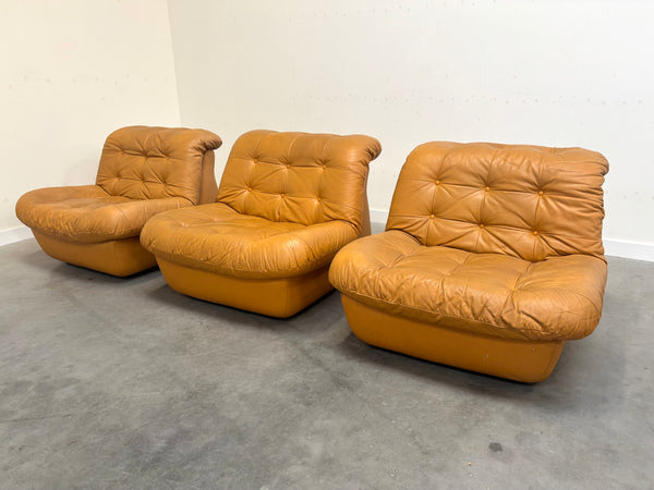 Set of three vintage lounge chairs, 1970s