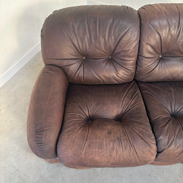 Leather Okay sofa by Adriano Piazzesi, Italy 1970s