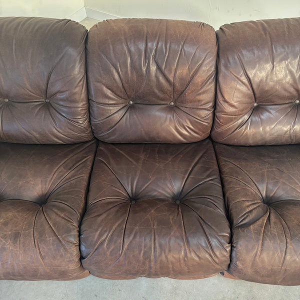 Leather Okay sofa by Adriano Piazzesi, Italy 1970s