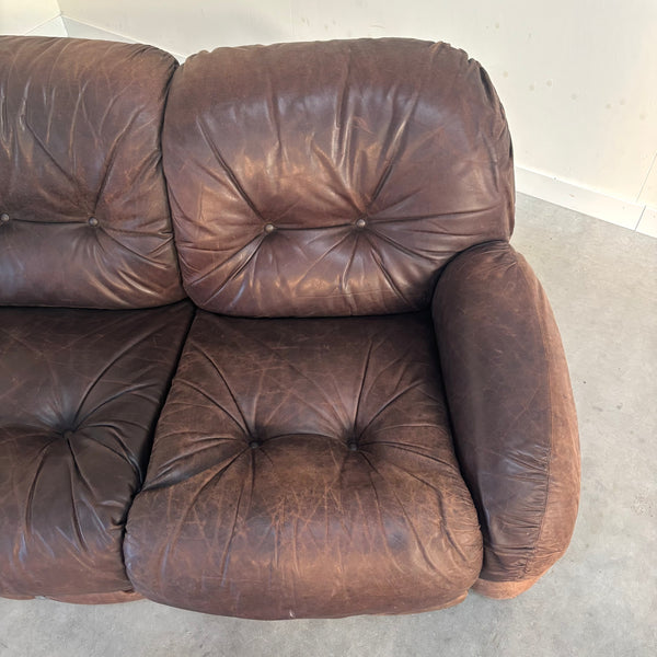 Leather Okay sofa by Adriano Piazzesi, Italy 1970s