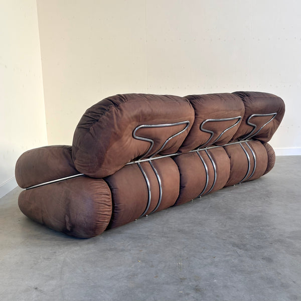 Leather Okay sofa by Adriano Piazzesi, Italy 1970s
