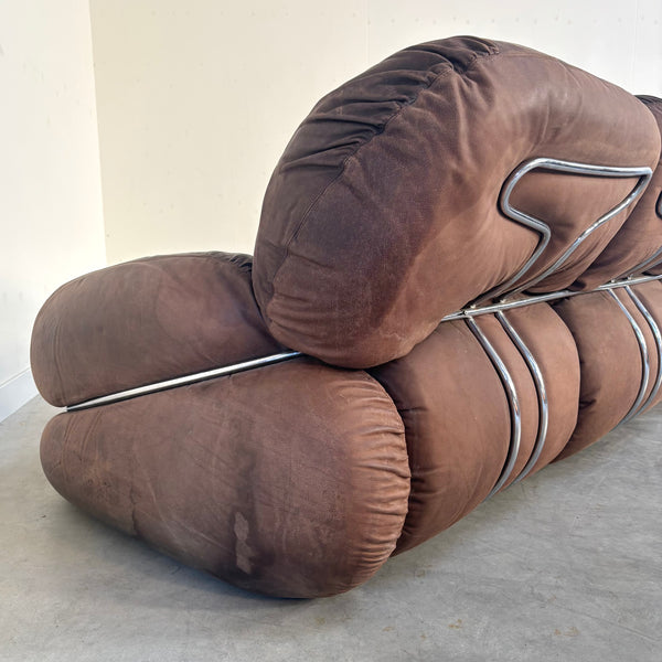 Leather Okay sofa by Adriano Piazzesi, Italy 1970s