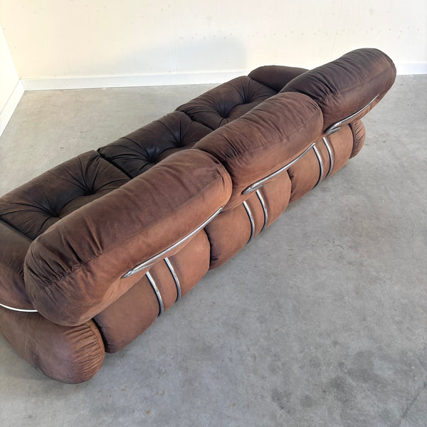 Leather Okay sofa by Adriano Piazzesi, Italy 1970s