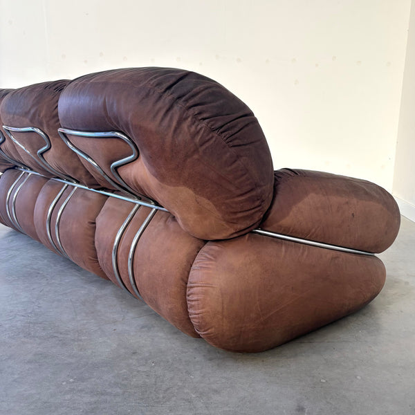 Leather Okay sofa by Adriano Piazzesi, Italy 1970s