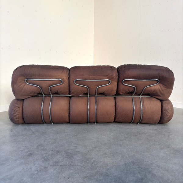 Leather Okay sofa by Adriano Piazzesi, Italy 1970s