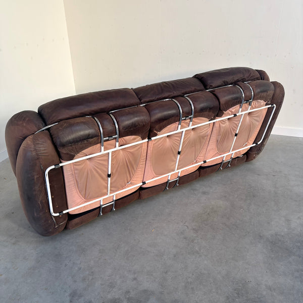 Leather Okay sofa by Adriano Piazzesi, Italy 1970s