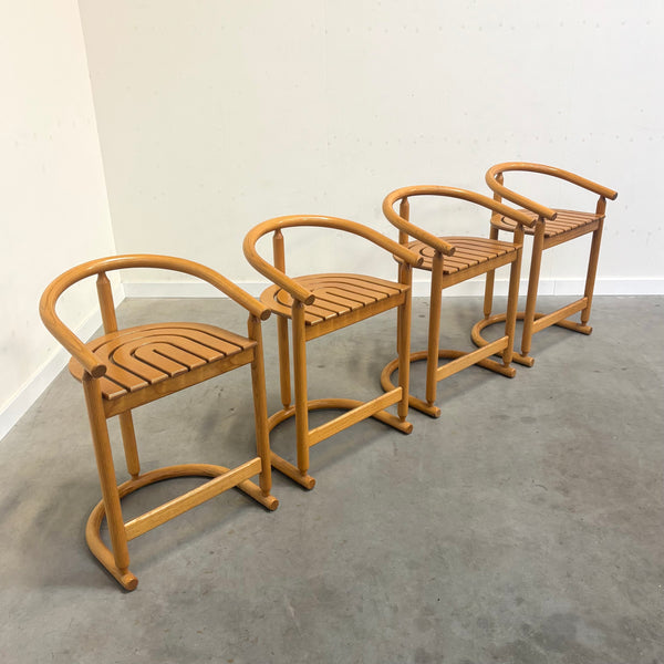 Set of four Allmilmö bar stools, 1980s