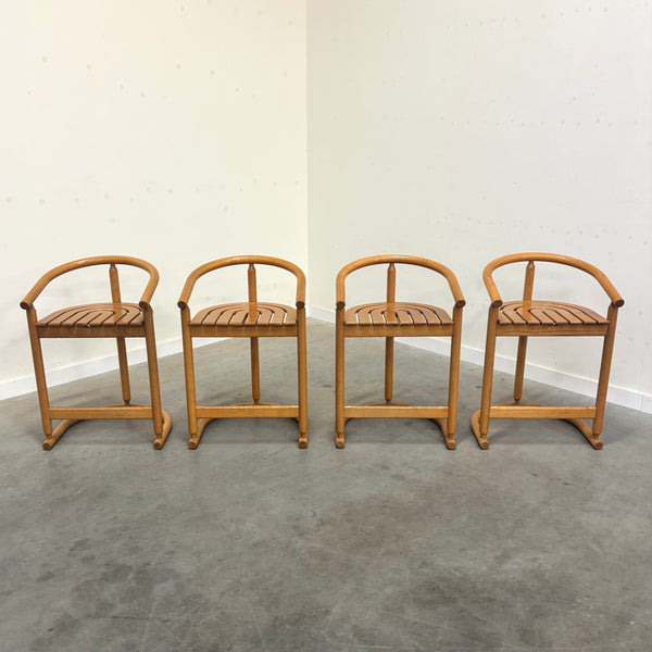 Set of four Allmilmö bar stools, 1980s