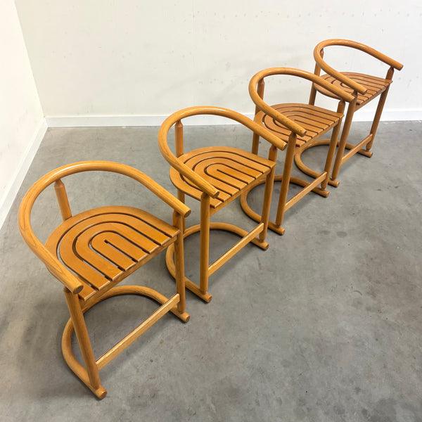 Set of four Allmilmö bar stools, 1980s