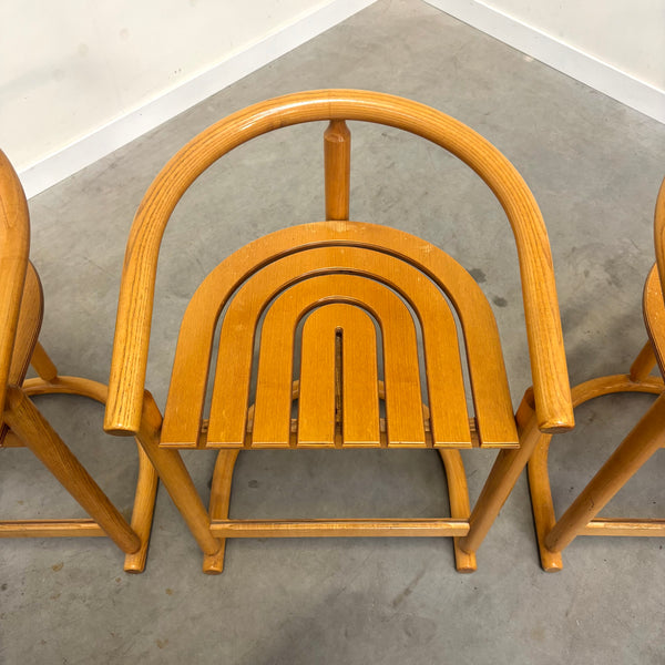Set of four Allmilmö bar stools, 1980s